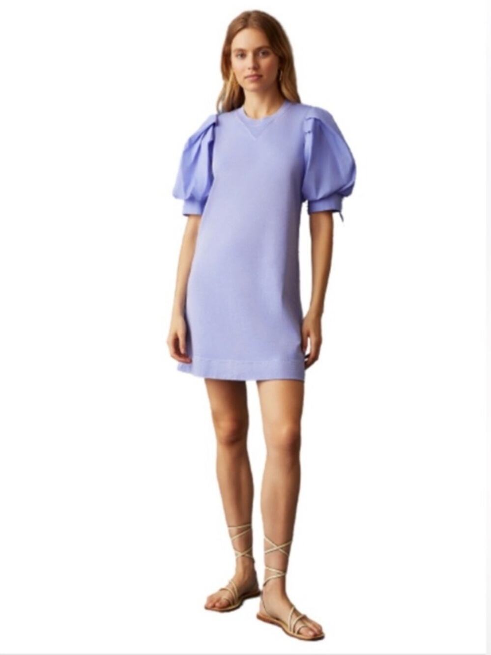 Marie Oliver NWT Shane Dress Lavender puff sleeve summer vacation beach Size L